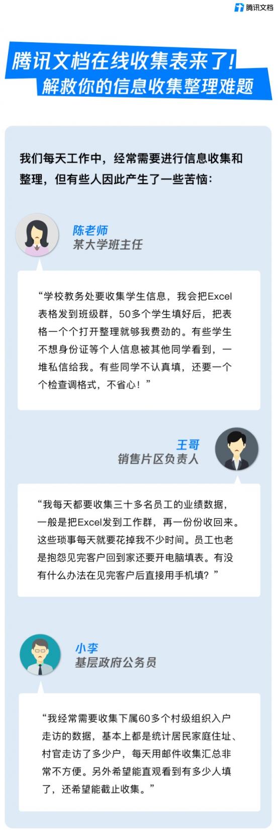 腾讯文档在线收集表来了！解救你的信息收集整理难题