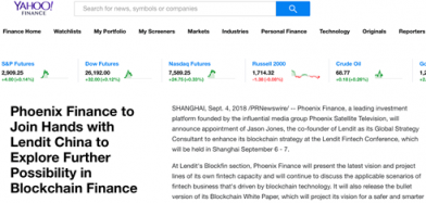 雅虎财经等多家外媒报道凤凰金融区块链 关注中国金融科技
