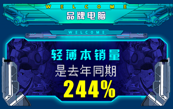 买笔记本还是轻薄的好，京东11.11首日第一小时轻薄本销量是去年同期244%