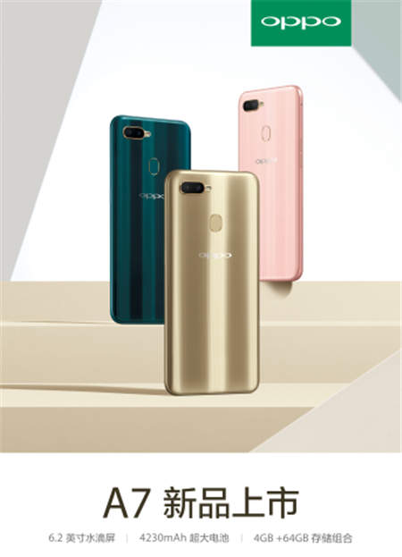 OPPO A7今日开售 4+64G售价1599元