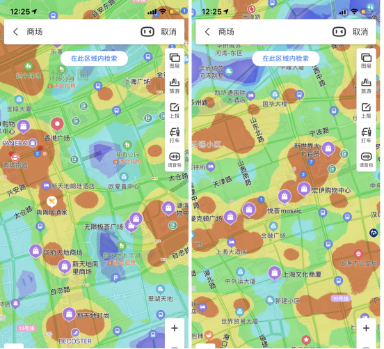 消费市场显活力 百度地图热力图显示五一多地购物中心热度高