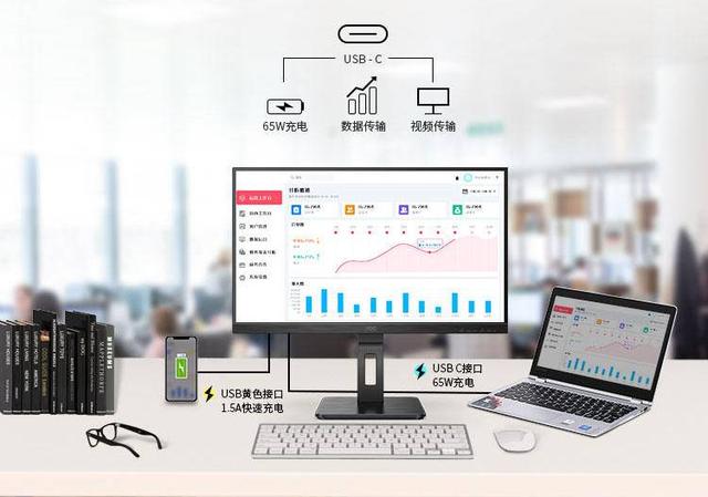搭载USB C接口，AOC P2系列打造极速传输体验!