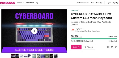 致敬特斯拉 Cybertruck，怒喵产品CYBERBOARD众筹火爆，超400%认筹