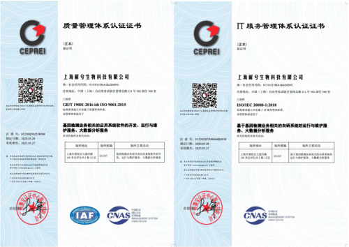 安我基因通过国家信息安全三级等保认证和国际ISO体系认证