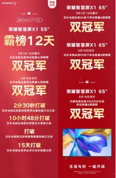 荣耀智慧屏X1 4G内存版上市100抵500 标杆品质值得信赖