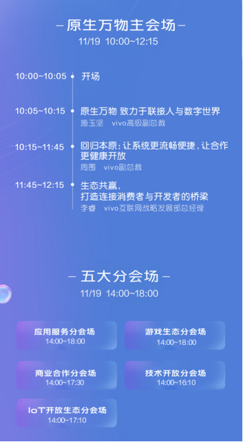 11月19日召开 2020 vivo开发者大会报名正式开启