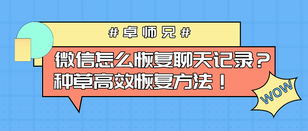 微信怎么恢复聊天记录？种草高效恢复方法！