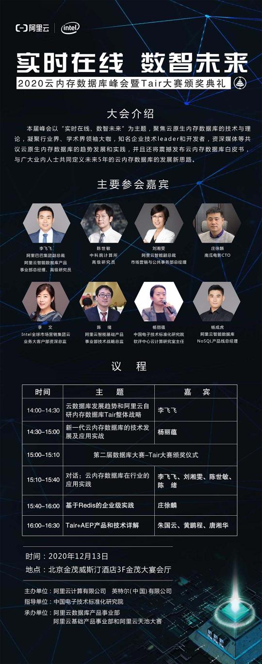 【线下首场免费报名啦】阿里云2020云内存数据库峰会 年度开发者的盛宴！