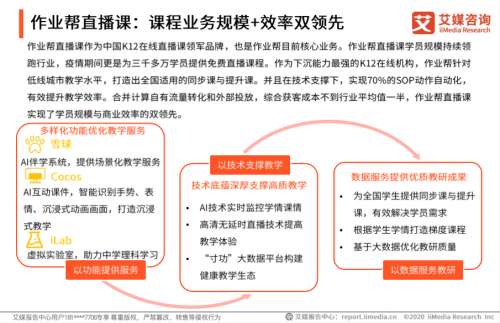 艾媒咨询发布2020中国在线教育报告:作业帮规模效率双领先