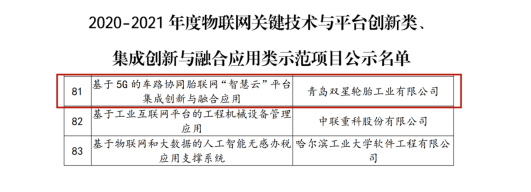 轮胎行业唯一！卡奥斯助力双星入选工信部年度物联网项目