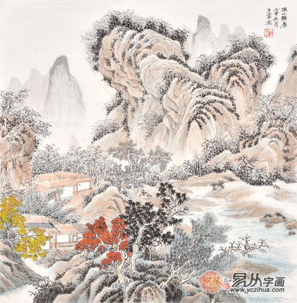 室内背景墙装饰画选择没思路？看看画家王宁山水画