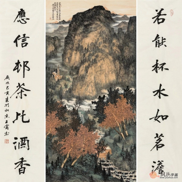 室内背景墙装饰画选择没思路？看看画家王宁山水画