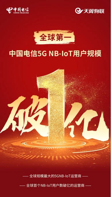 5G NB-IoT用户规模破1亿 中国电信聚合产业生态释放5G物联新价值