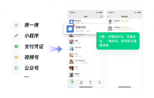 开启私域流量新玩法，腾讯云企点客服打通微信、QQ全社交通路接待