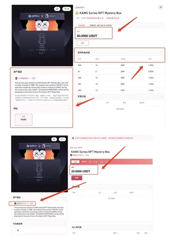 致敬KAWS NFT盲盒二级市场现9倍溢价 平台整治多种仿冒系列