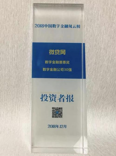 发力汽车金融领域  微贷网斩获“2018数字金融公司30强”等两项大奖