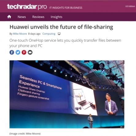 颠覆传统传输体验，HUAWEI Share 3.0“一碰传”获外媒盛赞