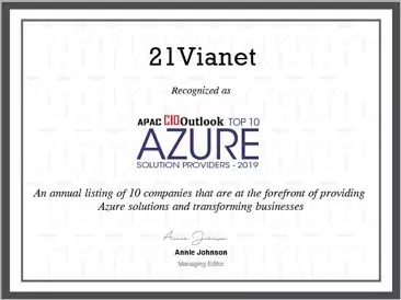 世纪互联获选APAC CIO Outlook“Top 10 Azure Solution Providers”