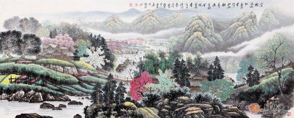 客厅里挂什么字画好，名家手绘山水画让家里没出新高度