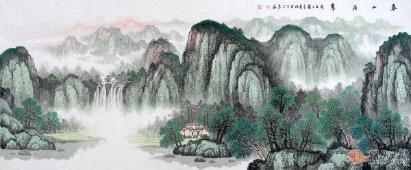 客厅里挂什么字画好，名家手绘山水画让家里没出新高度