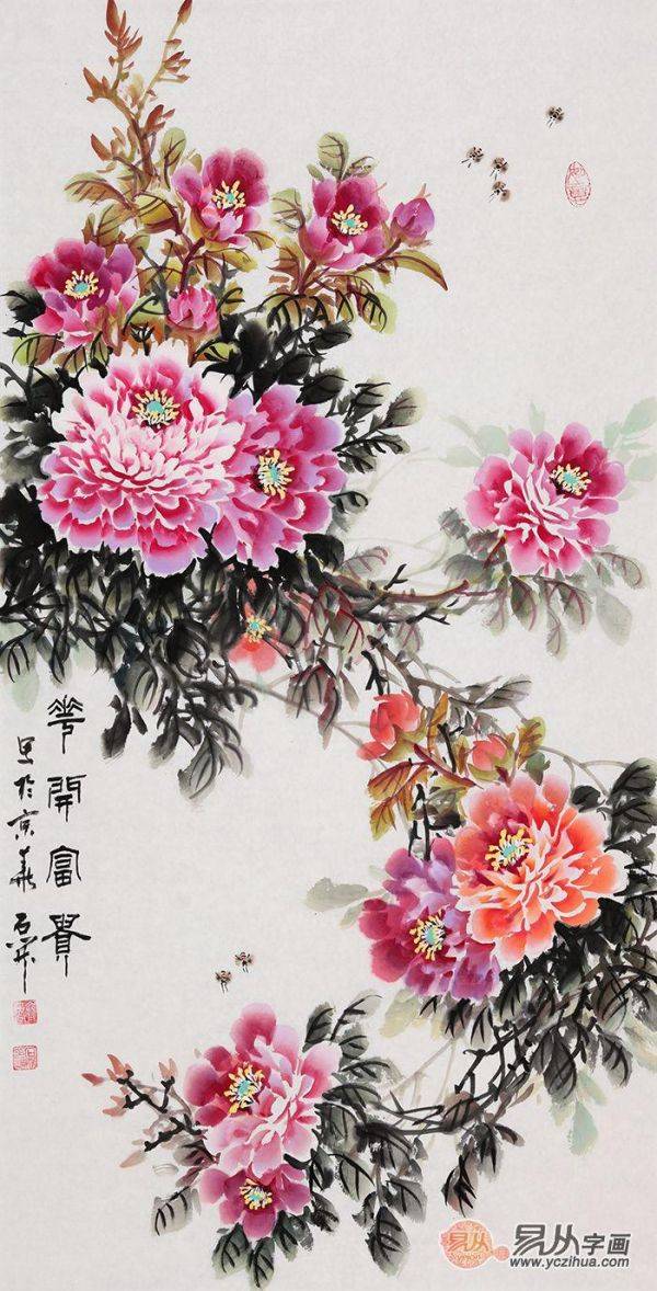 适合玄关的装饰画，这5款吉祥花鸟画，颜值风水两相宜