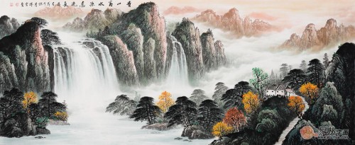 客厅沙发背景墙挂什么画好？名家山水画有品位更有韵味