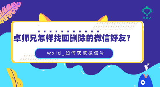 卓师兄怎样找回删除的微信好友？wxid_如何获取微信号