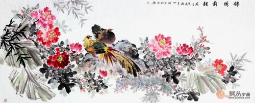 家里挂花鸟画好吗？丁珂手绘牡丹国画，挂在家里好看又吉祥