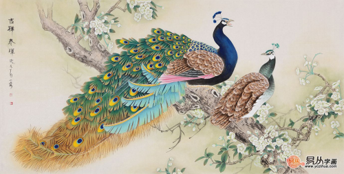 客厅挂画精品之选，名家手绘花鸟画韵味十足