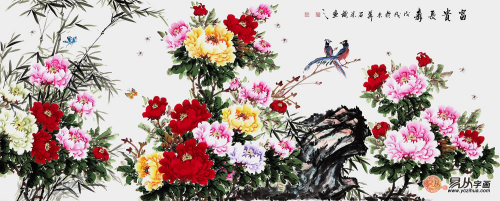 客厅挂画精品之选，名家手绘花鸟画韵味十足