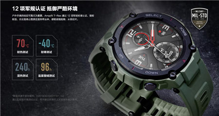 华米科技智能户外手表 Amazfit T-Rex军规认证加持，硬核不输G-SHOCK