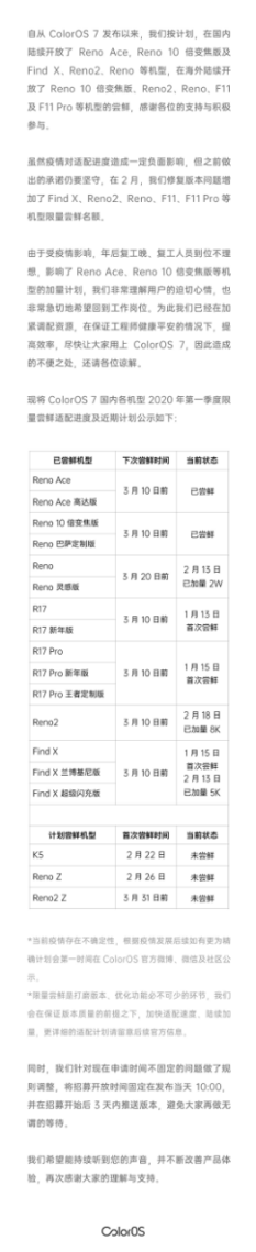 ColorOS 公布近期限量适配计划，你关心的机型这里都有