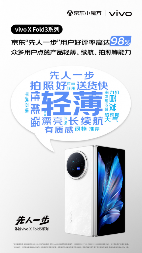 4月3日vivo X Fold3系列开售 京东下单享以旧换新至高补贴2000元