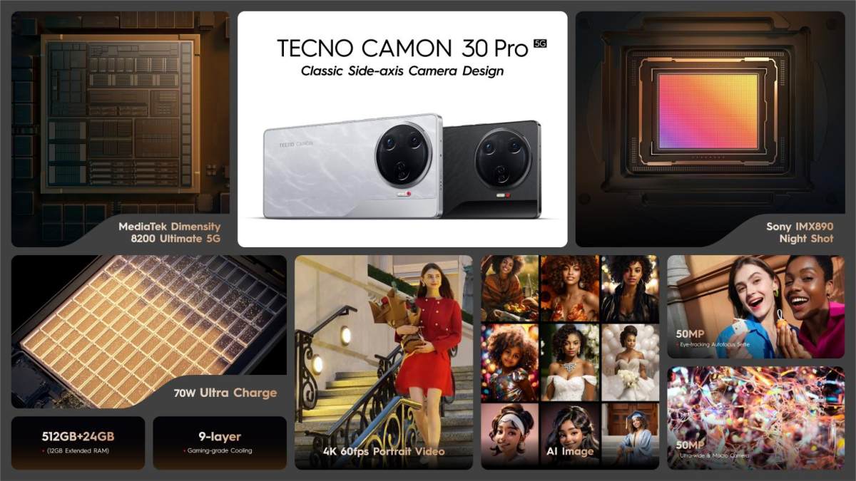 TECNO发布CAMON 30系列，AI加持专业影像和非凡设计，成就每一帧的耀眼主角