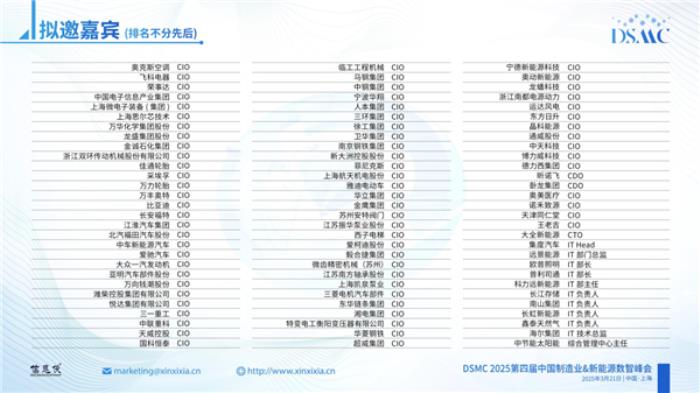 DSMC 2025第四届中国制造业&新能源数智峰会盛大启动