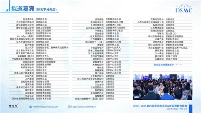 DSMC 2025第四届中国制造业&新能源数智峰会盛大启动